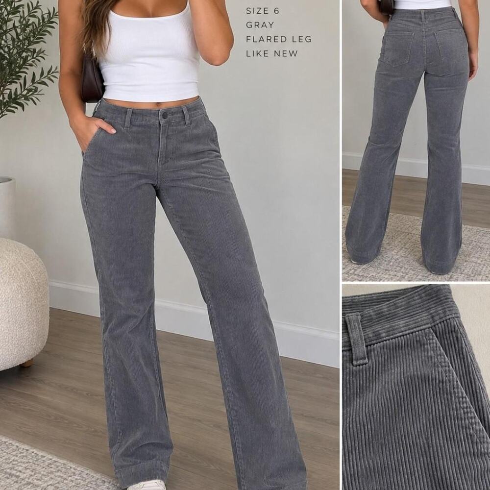 Loft gray corduroy pants